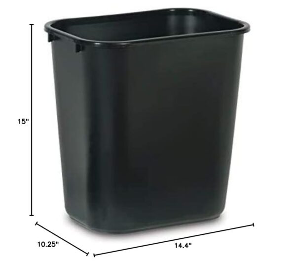 Rubbermaid Commercial Products Wastebasket/Trash Can, 7-Gallon/28-Quart, Black, Plastic, for Bedroom/Bathroom/Office, Fits Under Desk/Sink/Cabinet, Pack of 4 - Image 6