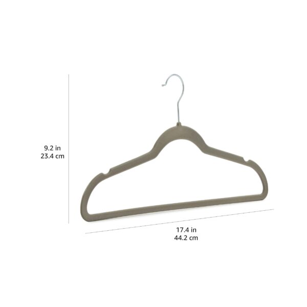 Amazon Basics Slim, Velvet, Non-Slip Suit Clothes Hangers, Gray/Silver - Pack of 50 - Image 6