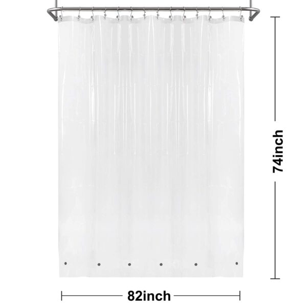 Barossa Design Clear Shower Curtain Liner 82 Width by 74 Height with Free Hooks - 6 Bottom Magnets, Waterproof PEVA, 12 Metal Grommets Curtain PEVA, 82x74 - Image 6