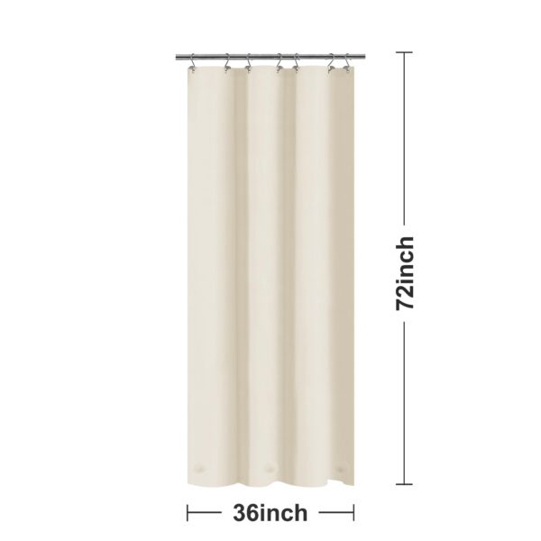 Barossa Design Beige Stall Shower Curtain Liner 36" W x 72" H - Waterproof PEVA Plastic Shower Liner for Small Bathroom Stall, Lightweight Bath Curtain with 3 Magnets & Metal Grommets - Beige - Image 6