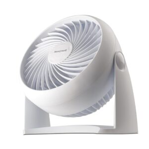 Honeywell TurboForce Air Circulator, Small Tabletop Fan, Quiet Personal Fan for Home or Office, 3 Speeds, 90 Degree Pivoting Head, White, HT-904