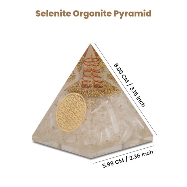 Agate Mart Selenite Orgonite Pyramids, Harnessing Clarity and Protection with Black Tourmaline Pendant - Image 5