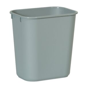 Rubbermaid Commercial Products Deskside Wastebasket/Trash Can, 3.25-Gallon/13-Quart, Gray, Plastic, for Bedroom/Bathroom/Office, Fits Under Desk/Sink/Cabinet, Pack of 12