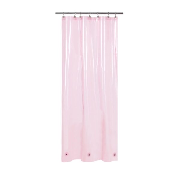 Barossa Design Clear Pink Stall Shower Curtain Liner with 3 Magnets - 36" x 72" Waterproof Lightweight PEVA Plastic Narrow Shower Liner for Small Bathroom, Metal Grommets - Clear Pink - Image 8