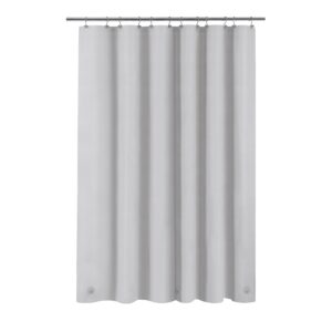 Barossa Design Shower Curtain Liner - Premium PEVA, BPA & PVC Free, No Chemical Smell, Lightweight Standard Size Shower Curtain with 3 Magnets, Metal Grommets -Silver Gray