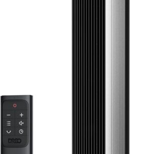 Dreo Tower Fan for Bedroom, 25ft/s Velocity Quiet Floor Fan, 90° Oscillating Fans for Indoors with 4 Speeds, 4 Modes, 8H Timer, Bladeless Fan, Standing Fans, Silver, Nomad One (DR-HTF007)