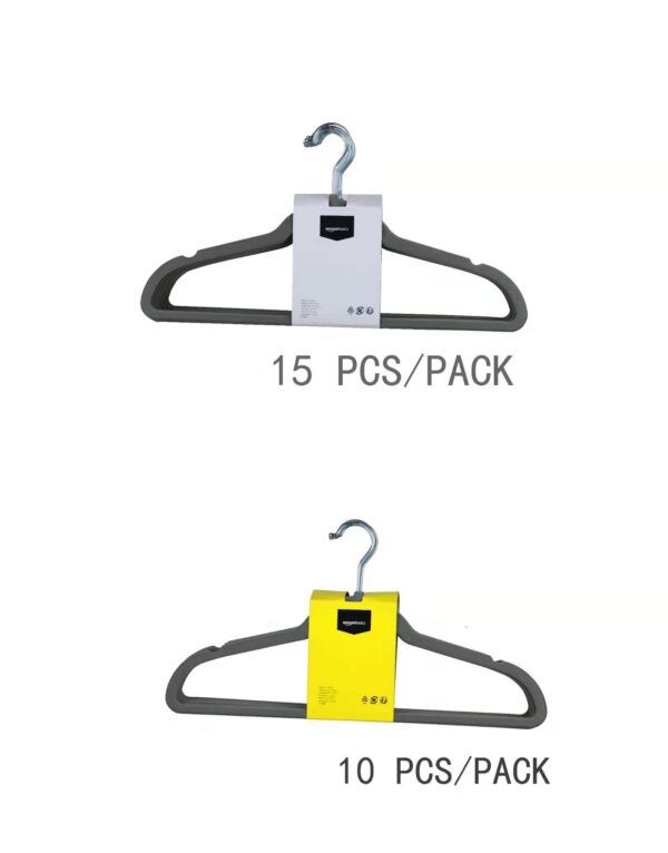 Amazon Basics Slim, Velvet, Non-Slip Suit Clothes Hangers, Gray/Silver - Pack of 50 - Image 5