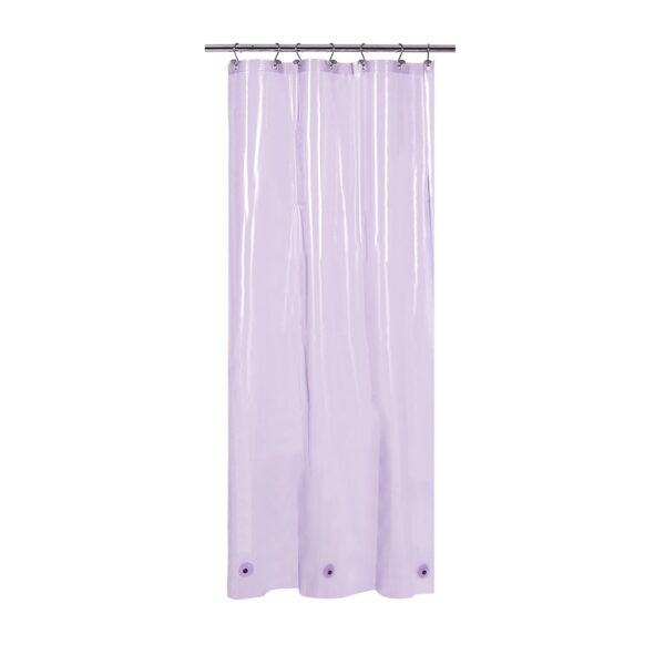 Barossa Design Clear Lavender Stall Shower Curtain Liner 36" W x 72" H - Waterproof Lightweight PEVA Plastic Shower Liner for Small Bathroom, 3 Bottom Magnets & Metal Grommets - Clear Lavender - Image 8
