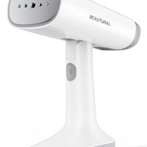 BEAUTURAL Travel Steamer for Clothes with Dual Voltage for Worldwide Use, Foldable Handheld Garment Fabric Wrinkle Remover, Portable Steam Iron, 35 Second Fast Heat-up, 1.9 Pounds