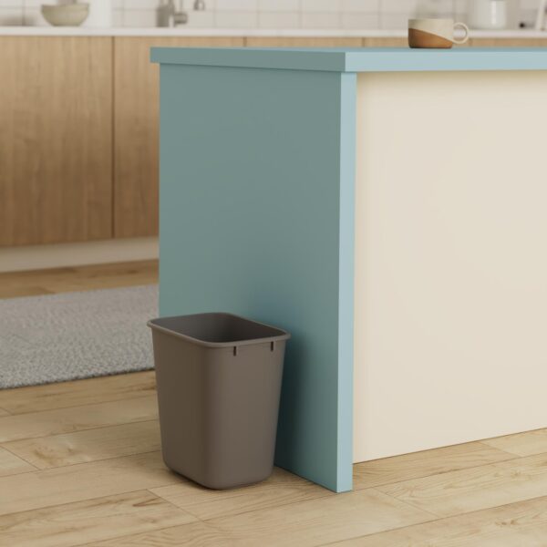 Rubbermaid Commercial Products Deskside Wastebasket/Trash Can, 3.25-Gallon/13-Quart, Gray, Plastic, for Bedroom/Bathroom/Office, Fits Under Desk/Sink/Cabinet - Image 2