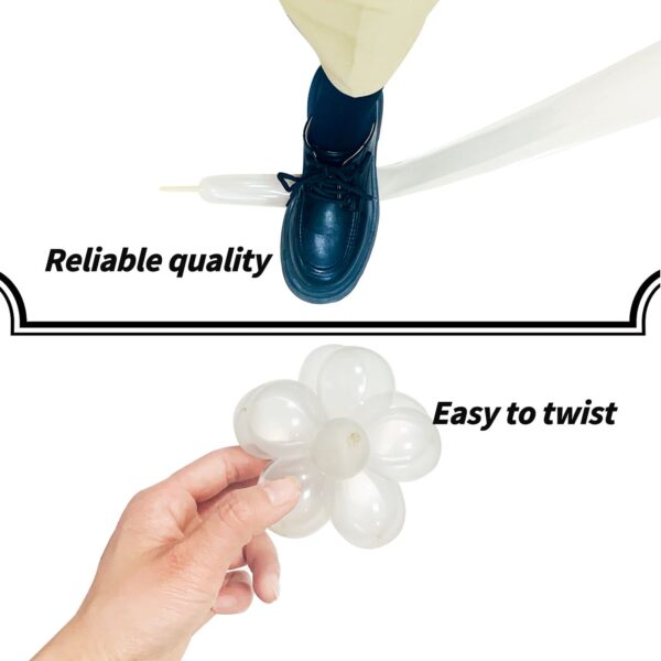 ZBYDNG 260 Balloons Clear, Thickening Long Balloons for Tying Arch, Twisting Latex Animals Magic Modeling Skinny Birthday Balloon for Kid‘s Party Wedding Decoartion Supply 100pcs - Image 4