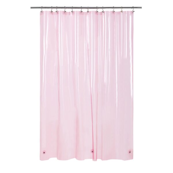 Barossa Design Extra Long Clear Pink Shower Curtain Liner with 3 Magnets - 72" x 84" XL, Waterproof PEVA Lightweight Shower Liner for Bathroom, PVC Free, Metal Grommets - Clear Pink, 72x84 - Image 8