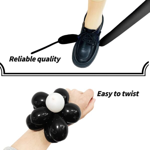 ZBYDNG Black Long Balloons Premium 260 Twisting Balloons Animals Magic for Birthday Kids Wedding Party Supply 100pcs - Image 4