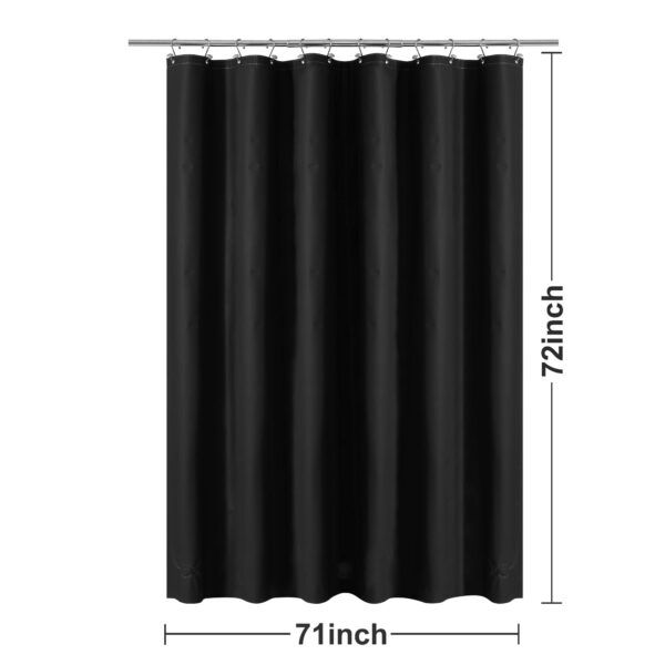 Barossa Design Black Shower Curtain Liner - Premium PEVA Plastic Shower Curtain for Bathroom, Lightweight Standard Size with 3 Magnets, Metal Grommets - Image 7