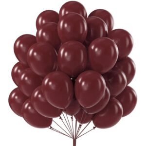 PartyWoo Retro Red Balloons, 50 pcs 12 Inch Burgundy Balloons, Maroon Balloons for Balloon Garland Arch as Party Decorations, Birthday Decorations, Wedding Decorations, Baby Shower Decorations