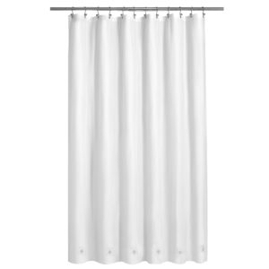 Barossa Design Long Shower Curtain Liner with 6 Magnets - 72" x 78", Waterproof PEVA Shower Liner for Bath Tub, PVC Free, Metal Grommets - White, 72x78