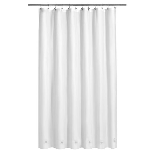 Barossa Design White Shower Curtain Liner with 6 Magnets - Waterproof PEVA Shower Liner for Bath Tub, 72" x 72" Standard Size, PVC Free & Metal Grommets - White, 72x72