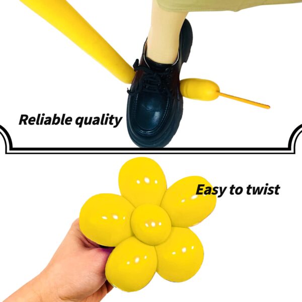 ZBYDNG Yellow 260 Long Skinny Twisting Animal Balloons, Rainbow Balloons for Animal Shapes Carnival Festival Party Supplies 100pcs - Image 4