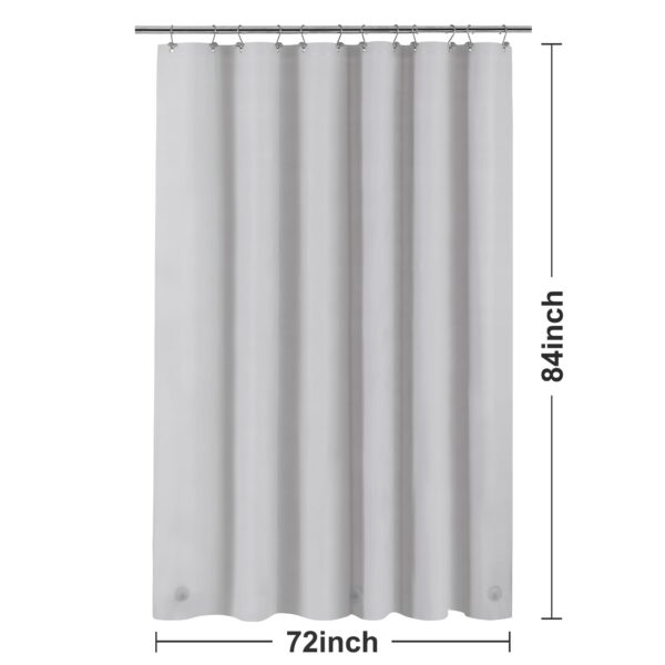 Barossa Design Extra Long Shower Curtain Liner with 3 Magnets - 72" x 84" XL, Waterproof PEVA Lightweight Shower Liner for Bathroom, PVC Free, Metal Grommets - Silver Gray, 72x84 - Image 6