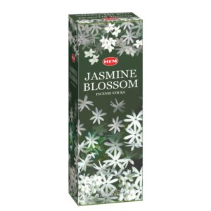 Jasmine Blossom - Box of Six 20 Stick Hex Tubes - HEM Incense Hand Rolled In India