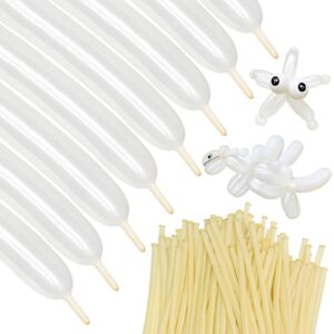 ZBYDNG 260 Balloons Clear, Thickening Long Balloons for Tying Arch, Twisting Latex Animals Magic Modeling Skinny Birthday Balloon for Kid‘s Party Wedding Decoartion Supply 100pcs