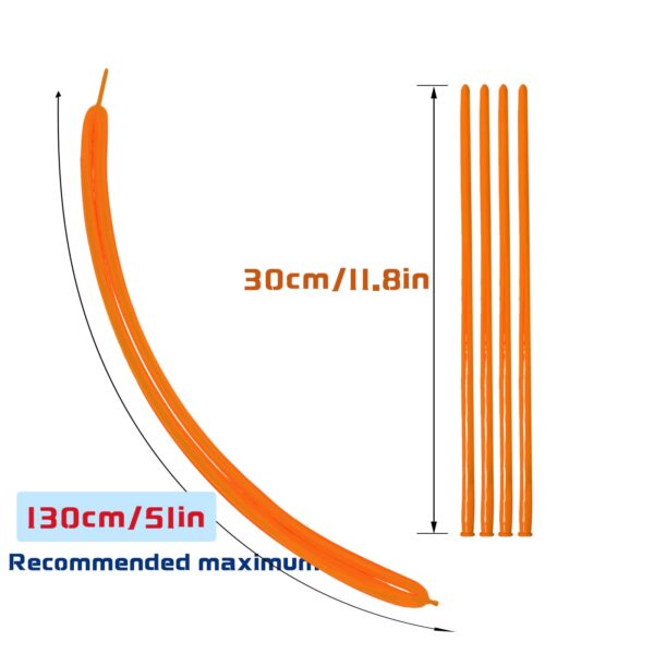ZBYDNG Orange 260 Long Skinny Twisting Animal Balloons, Rainbow Balloons for Animal Shapes Carnival Festival Party Supplies 100pcs - Image 3