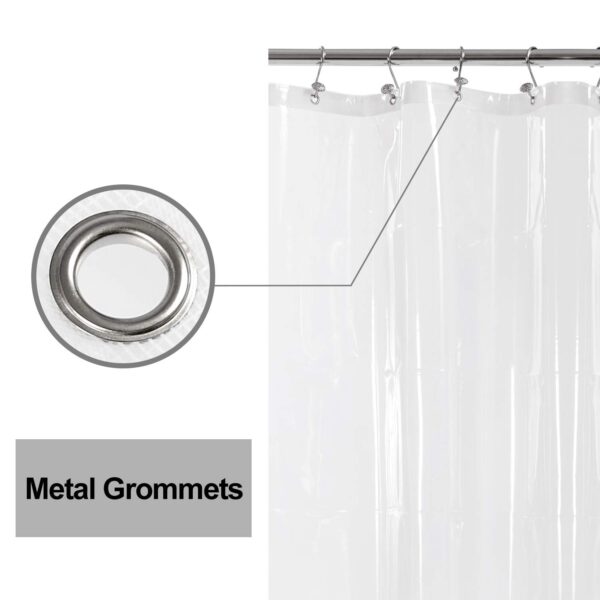 Barossa Design Clear Shower Curtain Liner 82 Width by 74 Height with Free Hooks - 6 Bottom Magnets, Waterproof PEVA, 12 Metal Grommets Curtain PEVA, 82x74 - Image 4