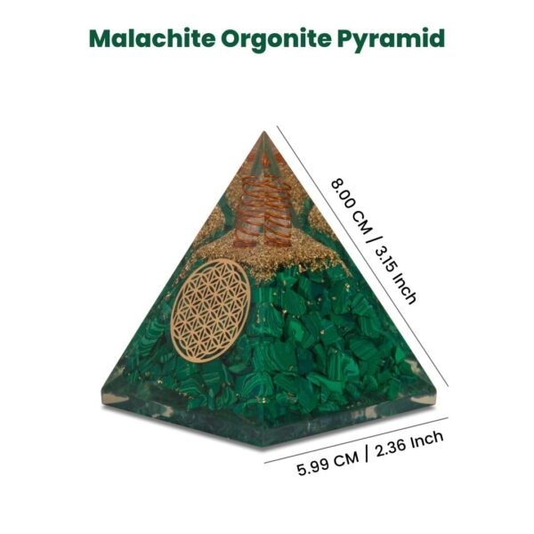 Agate Mart Malachite Orgonite Pyramids with Black Tourmaline Pendant - Healing Crystals for Success - Enhance Meditation with Orgonite Energy - Image 6