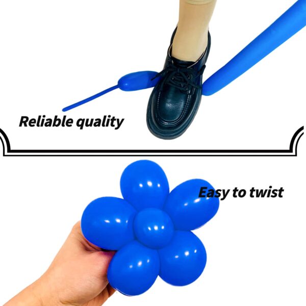 ZBYDNG Blue Long Balloons Premium 260 Twisting Animals Magic Balloons for Birthday Kids Wedding Party Supply 100pcs - Image 4