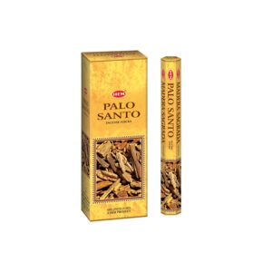 HEM Palo Santo Incense Sticks – 120 Sticks Total (Pack of 6, 20g Each) – Natural Aromatherapy Fragrance for Meditation, Protection, and Energy Cleansing – Made in India