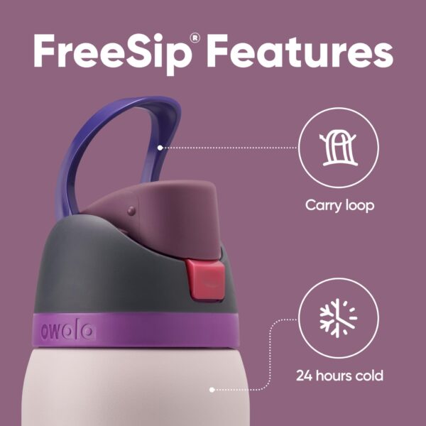 Owala FreeSip Insulated Stainless Steel Water Bottle with Straw for Sports, Travel, and School BPA-Free Sports Water Bottle, 32 oz, Dreamy Field - Image 2