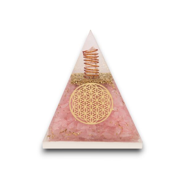 Agate Mart Rose Quartz Pyramid - Healing Crystals for Success - Amplify Meditation with Orgonite Energy, Includes Black Tourmaline Pendant - Image 4