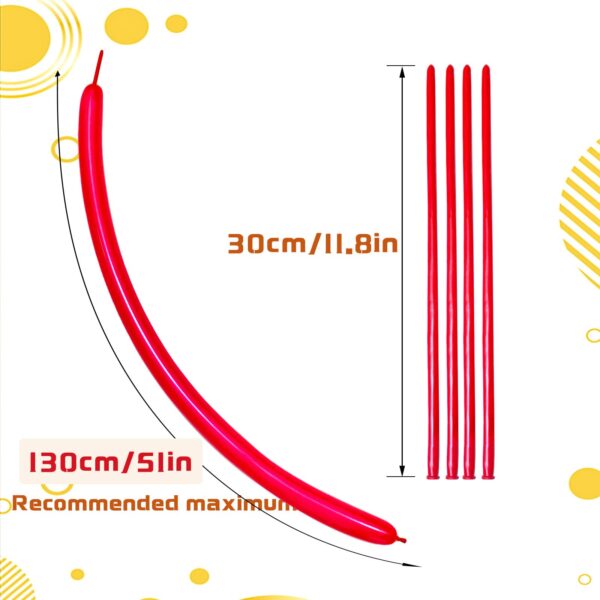 ZBYDNG Red Long Balloons Premium 260 Twisting Balloons Animals Magic for Birthday Kids Wedding Party Supply 100pcs - Image 3