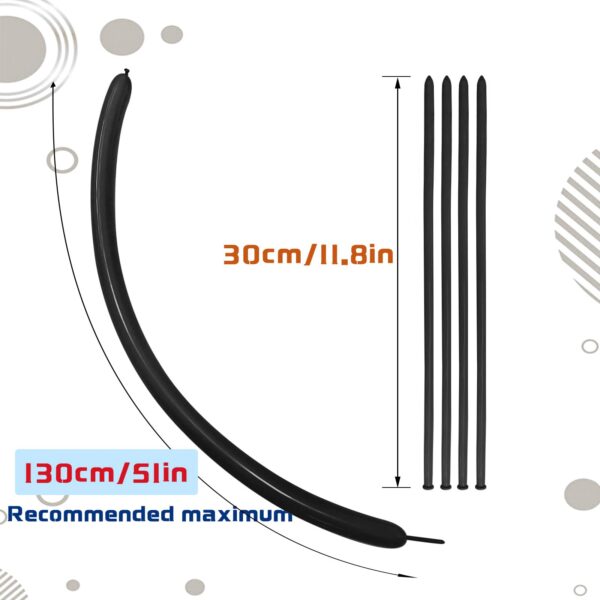 ZBYDNG Black Long Balloons Premium 260 Twisting Balloons Animals Magic for Birthday Kids Wedding Party Supply 100pcs - Image 3
