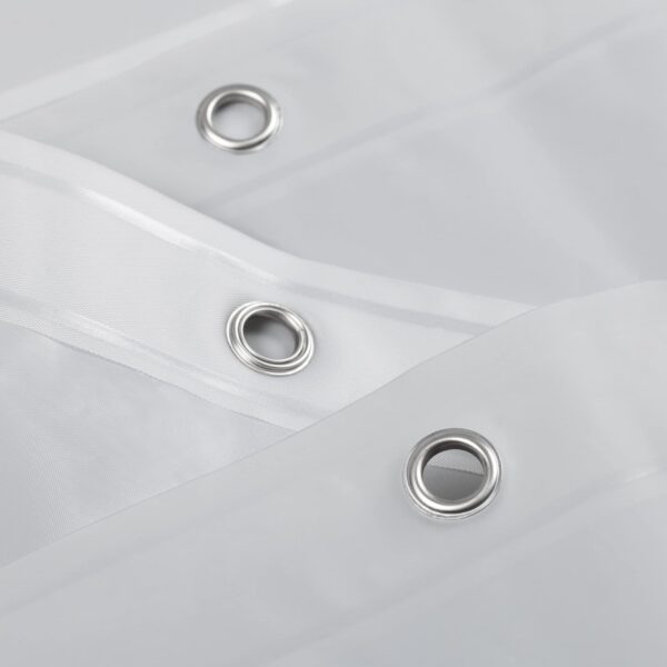 Barossa Design Silver Gray Stall Shower Curtain Liner with 3 Magnets - 36" x 72" Waterproof PEVA Plastic Narrow Shower Liner Lightweight for Small Bathroom, Metal Grommets - Gray Silver - Image 3
