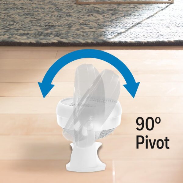 Honeywell TurboForce Air Circulator, Small Tabletop Fan, Quiet Personal Fan for Home or Office, 3 Speeds, 90 Degree Pivoting Head, White, HT-904 - Image 3
