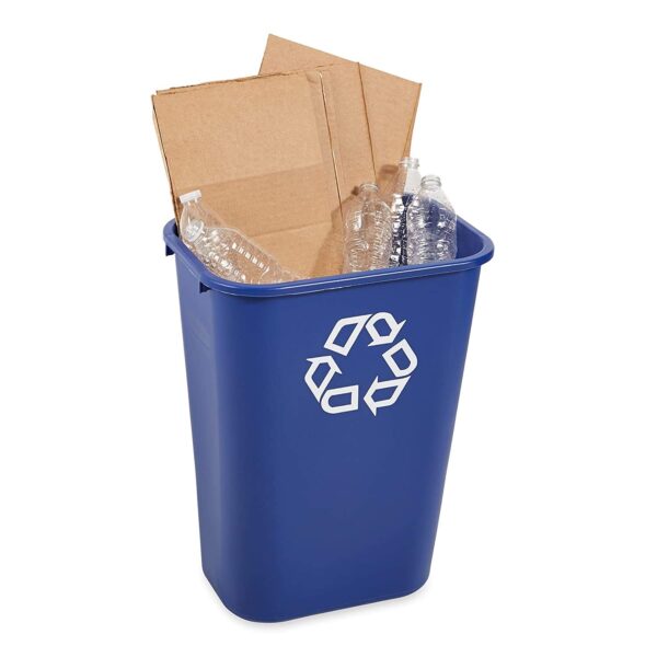 Rubbermaid Commercial Products Deskside Recycling Can, 10.25-Gallon/41-Quart, Blue Recycling Symbol, Plastic, for Bedroom/Bathroom/Office/Under Desk/Sink, Pack of 12 - Image 4