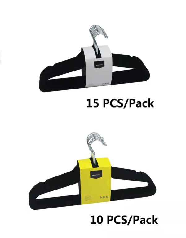 Amazon Basics Slim Velvet, Non-Slip Suit Clothes Hangers, Pack of 100, Black - Image 4