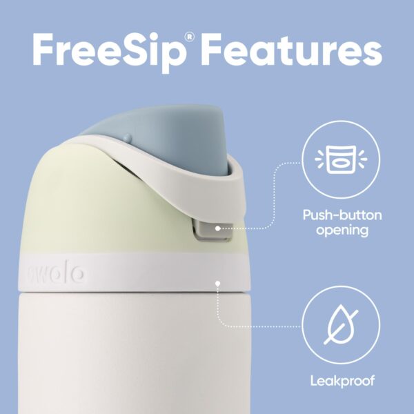 Owala FreeSip Insulated Stainless Steel Water Bottle with Straw for Sports, Travel, and School BPA-Free Sports Water Bottle, 24 oz, Iced Breeze - Image 3