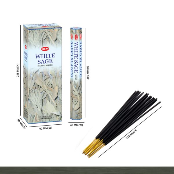 Hem White Sage Tubes Incense, 20g, Box of Six - Image 2