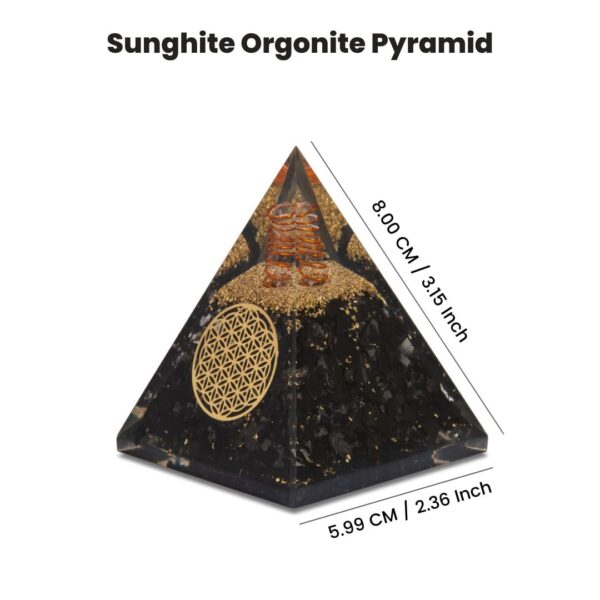 Agate Mart Sunghite Orgonite Pyramids - Healing Crystals for Success - Elevate Meditation with Orgonite Energy, Includes Sunghite Pendant - Image 4