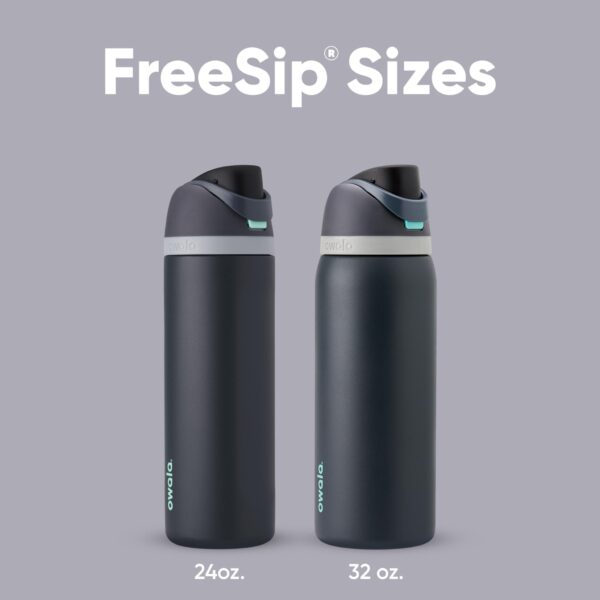 Owala FreeSip Insulated Stainless Steel Water Bottle with Straw for Sports, Travel, and School BPA-Free Sports Water Bottle, 24 oz, Foggy Tide - Image 5