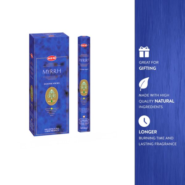HEM Myrrh Incense Sticks - Pack of 6 - 120 count - 301g - Image 3