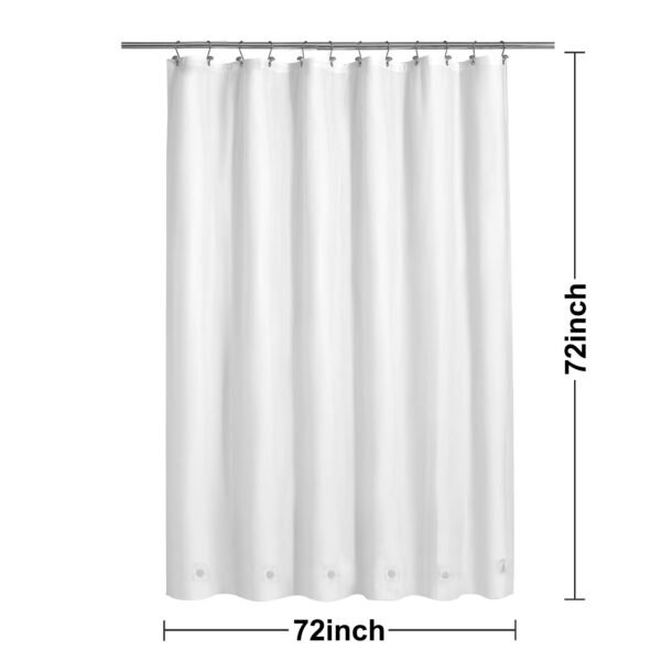 Barossa Design White Shower Curtain Liner with 6 Magnets - Waterproof PEVA Shower Liner for Bath Tub, 72" x 72" Standard Size, PVC Free & Metal Grommets - White, 72x72 - Image 4