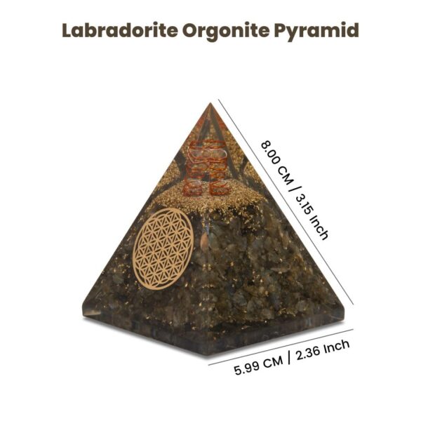 Agate Mart Labradorite Orgonite Pyramids with Black Tourmaline Pendant - Harmonizing Energy and Healing Enhancement - Image 4