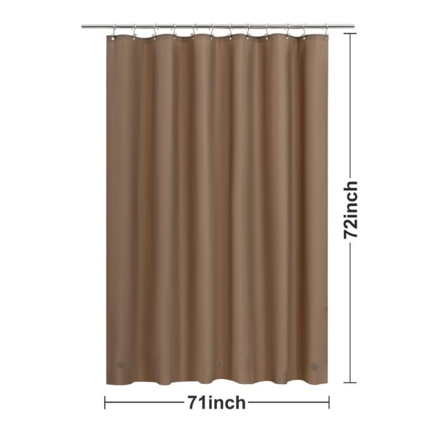 Barossa Design Brown Shower Curtain Liner - Premium PEVA, BPA & PVC Free, No Chemical Smell, Lightweight Standard Size Shower Curtain with 3 Magnets, Metal Grommets - Brown - Image 7