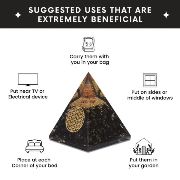 Agate Mart Sunghite Orgonite Pyramids - Healing Crystals for Success - Elevate Meditation with Orgonite Energy, Includes Sunghite Pendant - Image 2