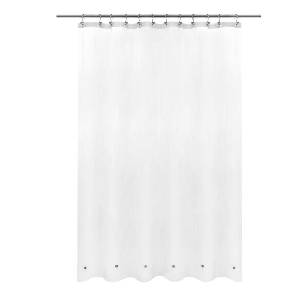 Barossa Design Long Shower Curtain Liner with 6 Magnets - 72" x 78", Waterproof PEVA Shower Liner for Bath Tub, PVC Free, Metal Grommets - Frost, 72x78