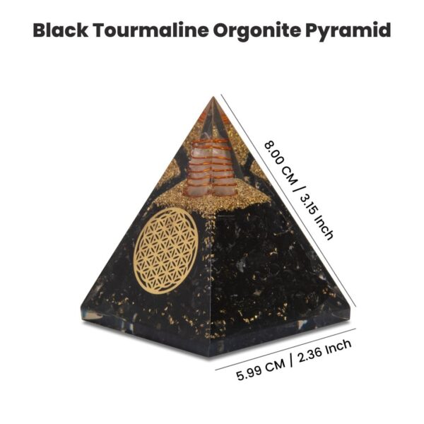 Agate Mart Energy Generator Black Tourmaline Orgonite Pyramids with Black Tourmaline Pendant - Healing- meditation orgonite pyramids E-Energy Protection and Protective Set - Image 5