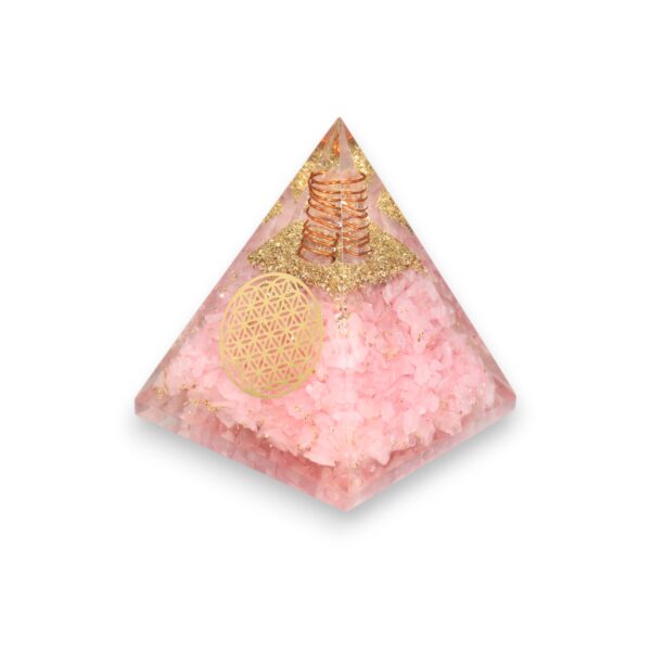 Agate Mart Rose Quartz Pyramid - Healing Crystals for Success - Amplify Meditation with Orgonite Energy, Includes Black Tourmaline Pendant - Image 8